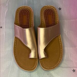 Stylish Metallic Slide Sandals
